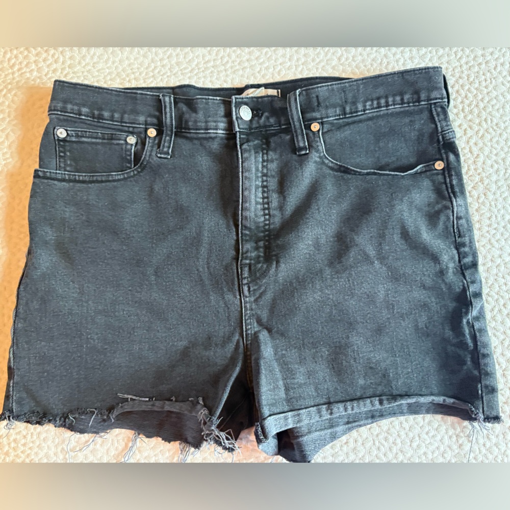 Madewell Black Denim Cut-Off Shorts